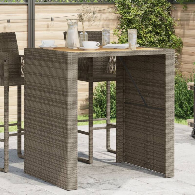 foto del prodotto vidaxl tavolo bar da giardino piano in acacia 105x80x110 cm polyrattan