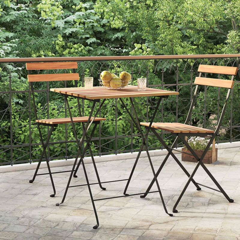 foto del prodotto vidaxl tavolo bistr pieghevole 55x54x71cm legno massello teak acciaio