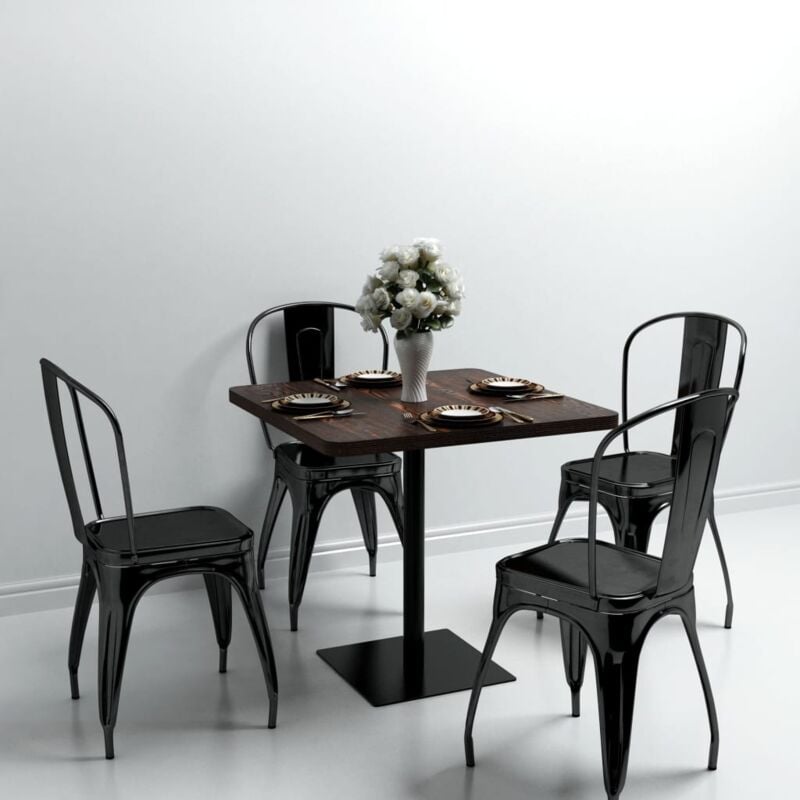 foto del prodotto vidaxl tavolo bistrot mdf e acciaio quadrato 80x80x75 cm cenere scura