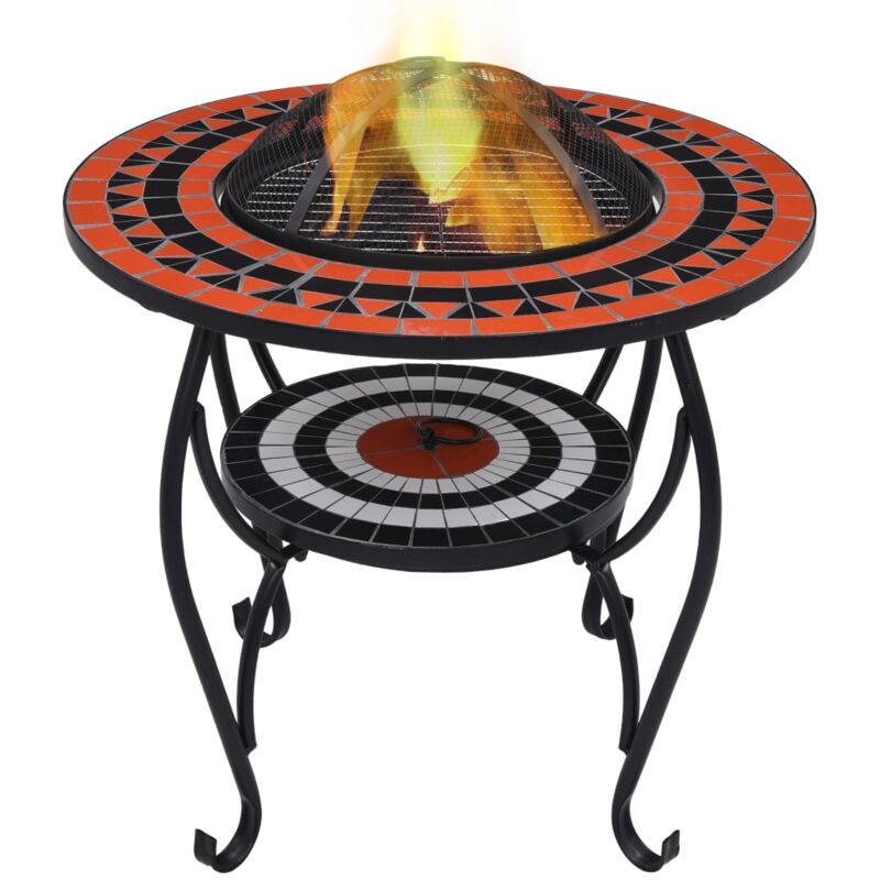 foto del prodotto vidaxl tavolo con braciere mosaico terracotta e bianco 68 cm ceramica