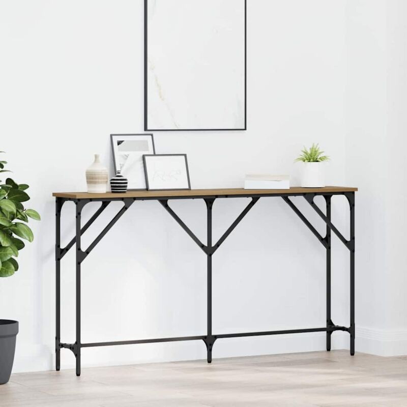 foto del prodotto vidaxl tavolo console rovere artigianale 140x23x75 cm legno ingegnerizzato