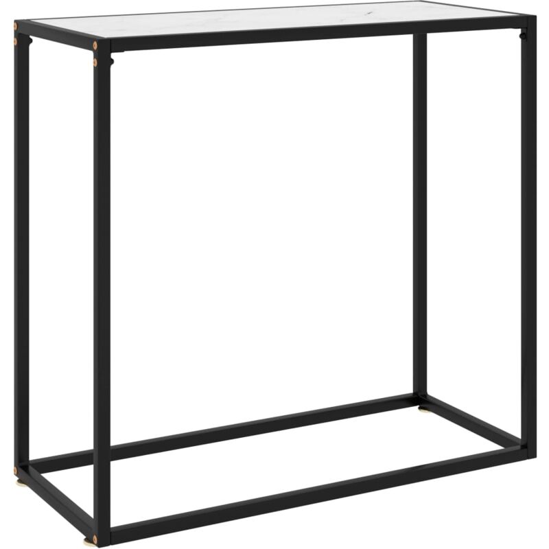 foto del prodotto vidaxl tavolo consolle bianco 80x35x75 cm in vetro temperato
