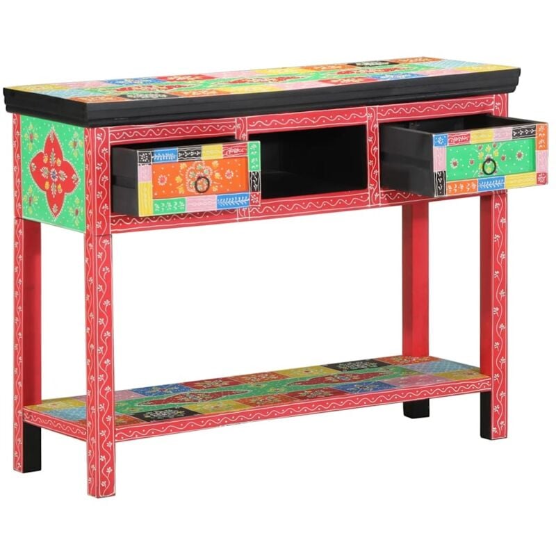 foto del prodotto vidaxl tavolo consolle colorato 100x30x75 cm in legno massello di mango