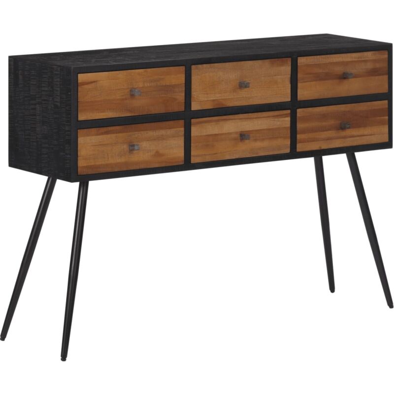 foto del prodotto vidaxl tavolo consolle con cassetti 116x30x76cm teak massello recupero