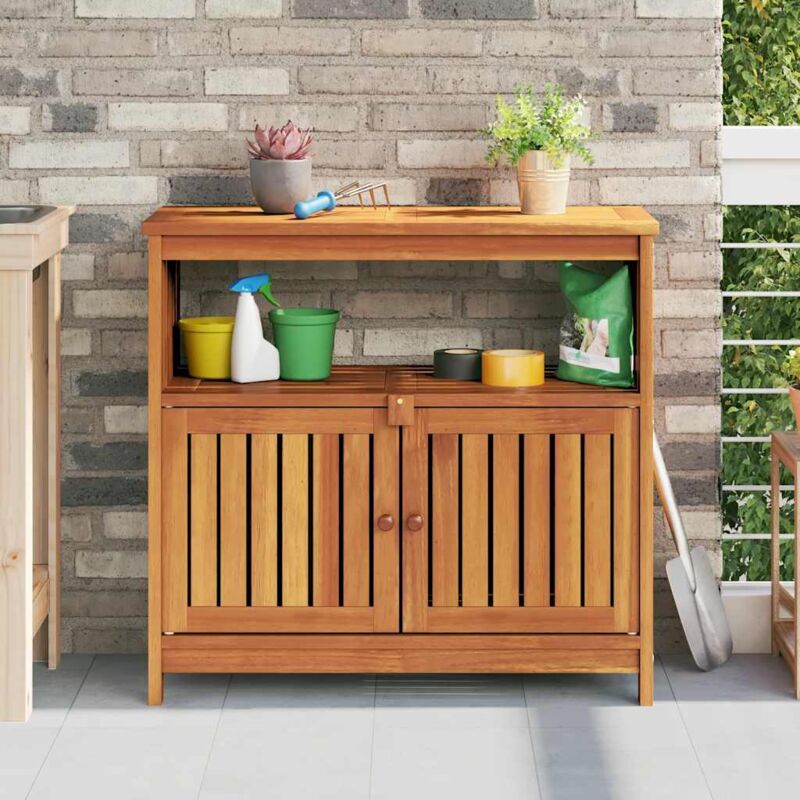 foto del prodotto vidaxl tavolo consolle da giardino 80x35x75 cm legno massello acacia