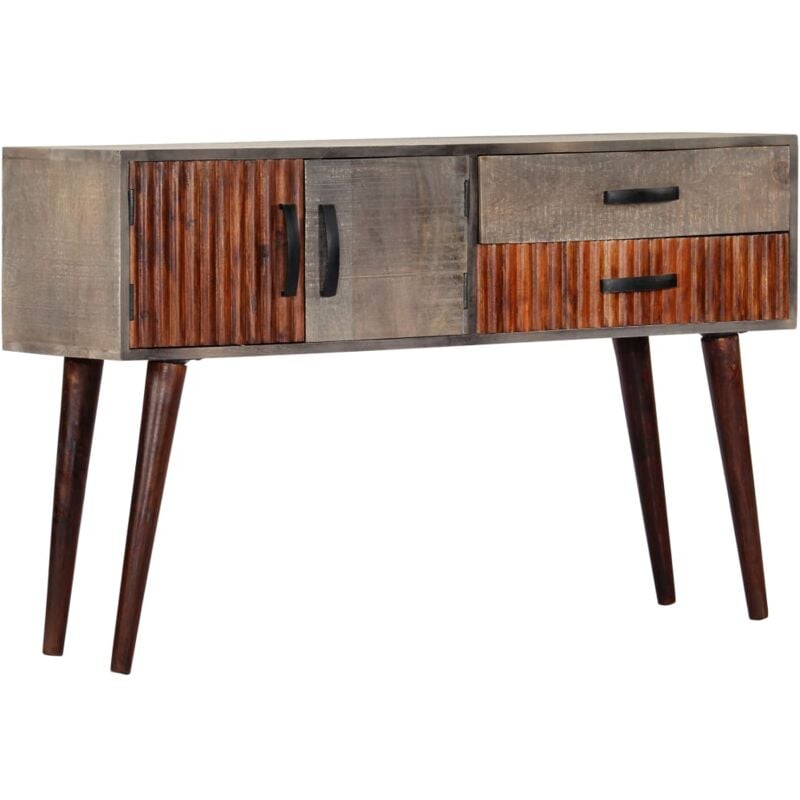 foto del prodotto vidaxl tavolo consolle grigio 120x35x75 cm in massello di mango grezzo