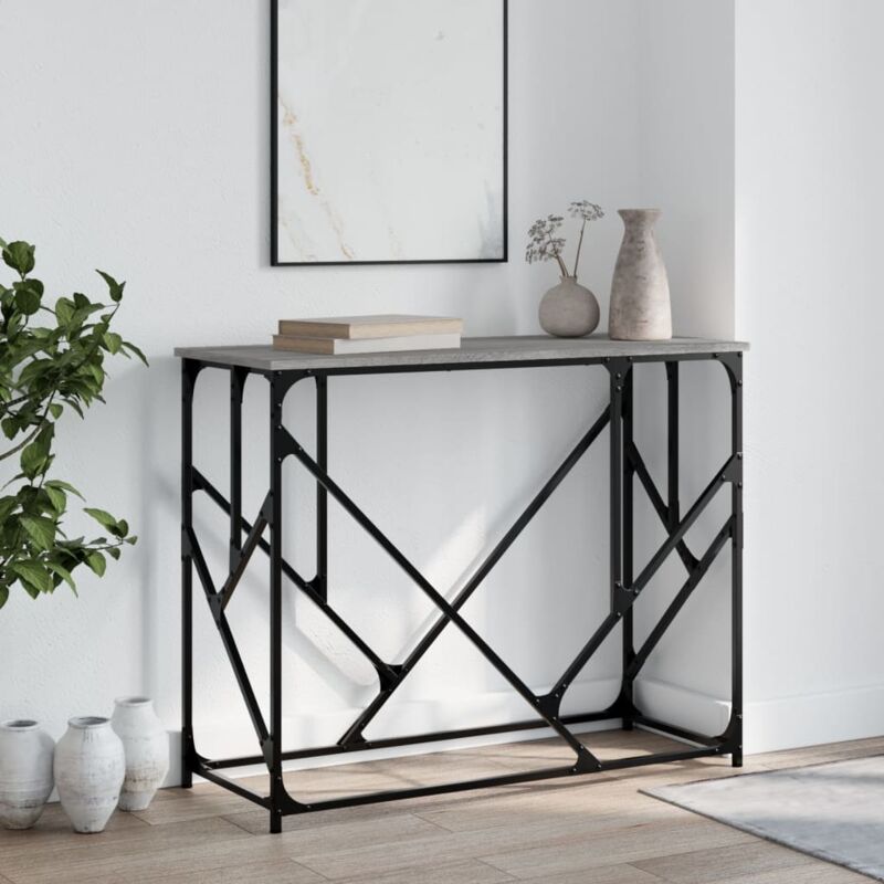 foto del prodotto vidaxl tavolo consolle grigio sonoma 100x40x80 cm in legno multistrato