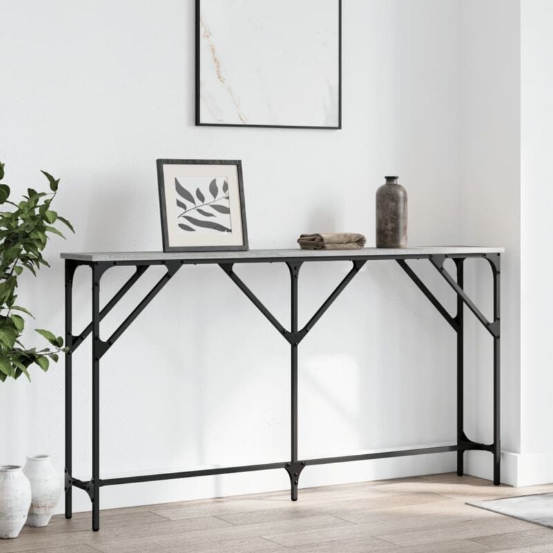 foto del prodotto vidaxl tavolo consolle grigio sonoma 140x23x75 cm in legno multistrato