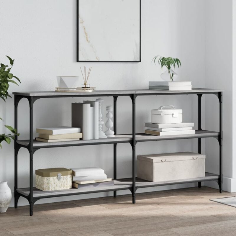 foto del prodotto vidaxl tavolo consolle grigio sonoma 150x29x75 cm in legno multistrato