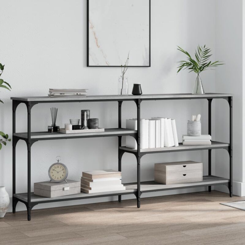 foto del prodotto vidaxl tavolo consolle grigio sonoma 160x29x75 cm in legno multistrato