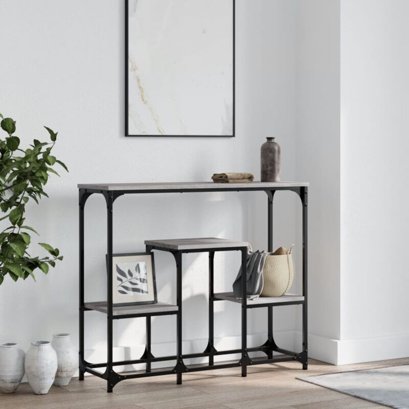 foto del prodotto vidaxl tavolo consolle grigio sonoma 89,5x28x76cm in legno multistrato