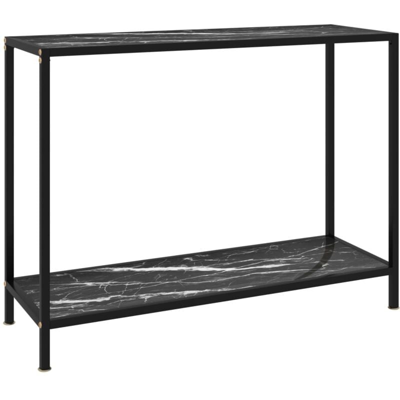 foto del prodotto vidaxl tavolo consolle nero 100x35x75 cm in vetro temperato