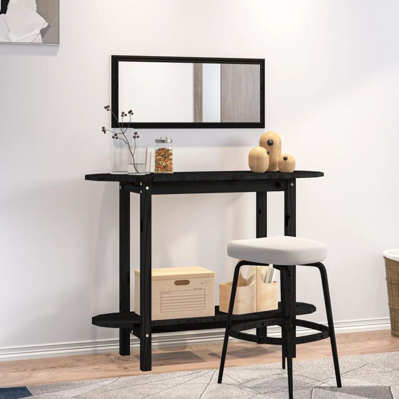 foto del prodotto vidaxl tavolo consolle nero 110x40x80 cm in legno massello di pino