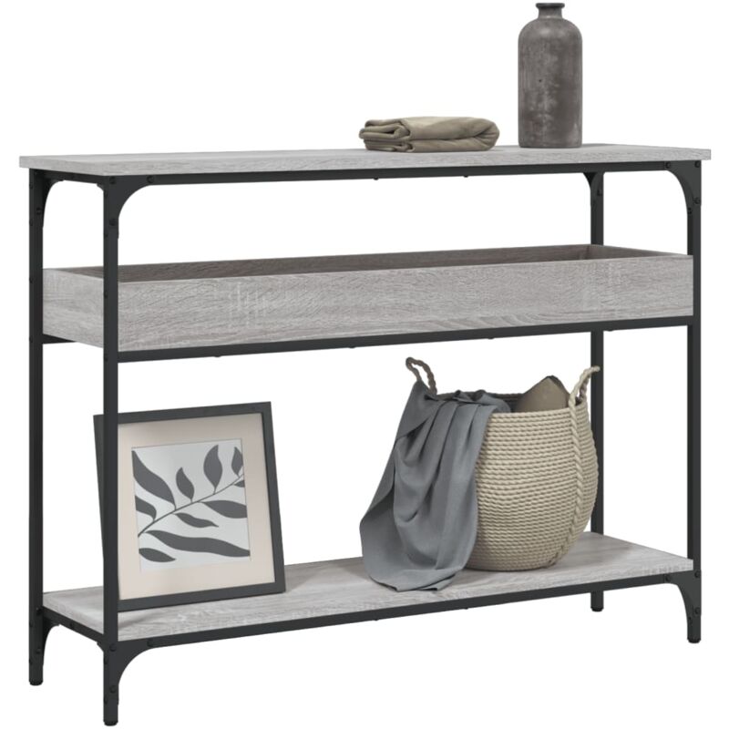 foto del prodotto vidaxl tavolo consolle ripiano grigio sonoma 100x29x75cm multistrato