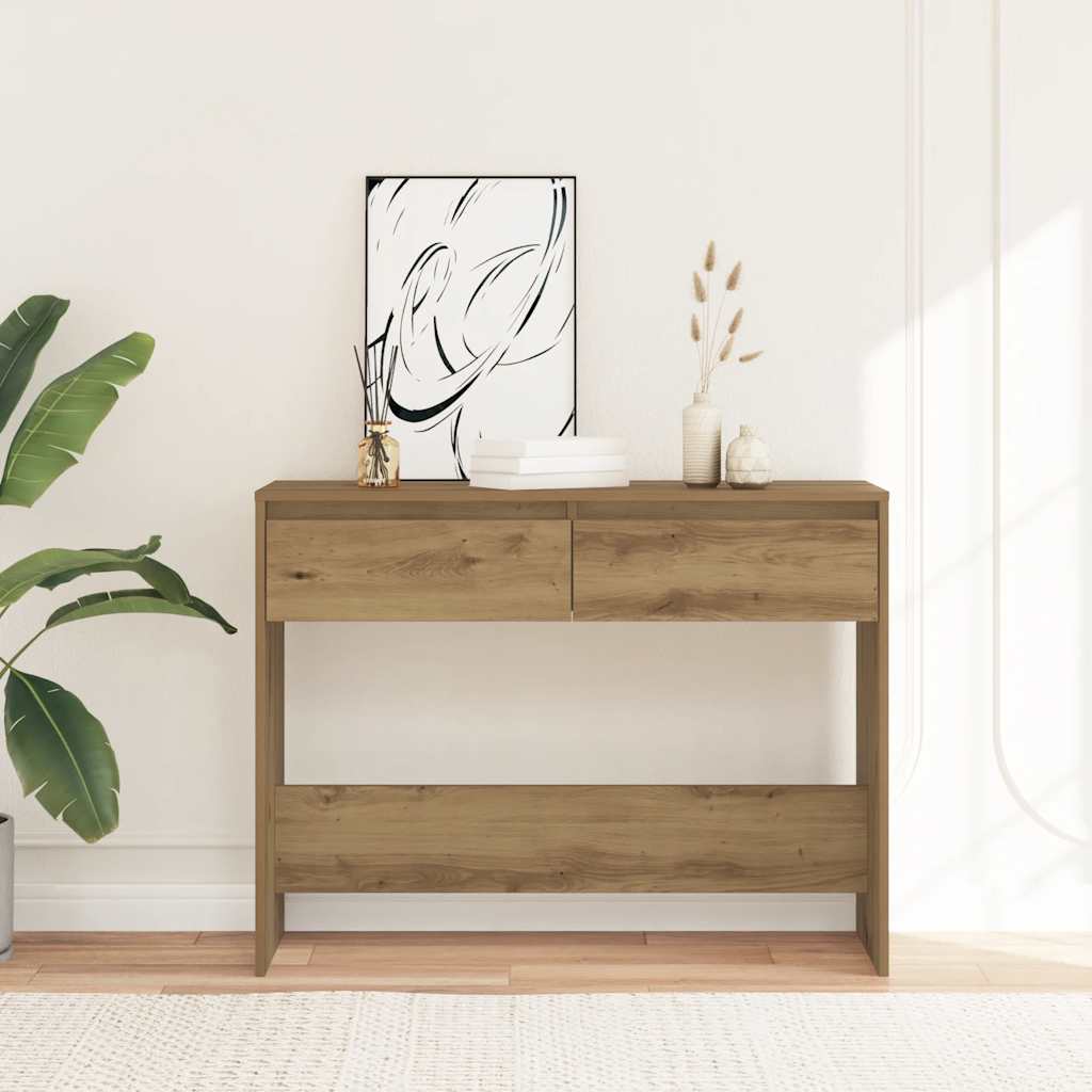 foto del prodotto vidaxl tavolo consolle rovere artigianale 100x35x76,5 cm in truciolato