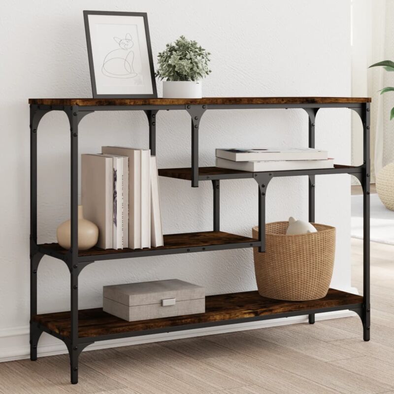 foto del prodotto vidaxl tavolo consolle rovere fumo 100x30x75 cm legno multistrato