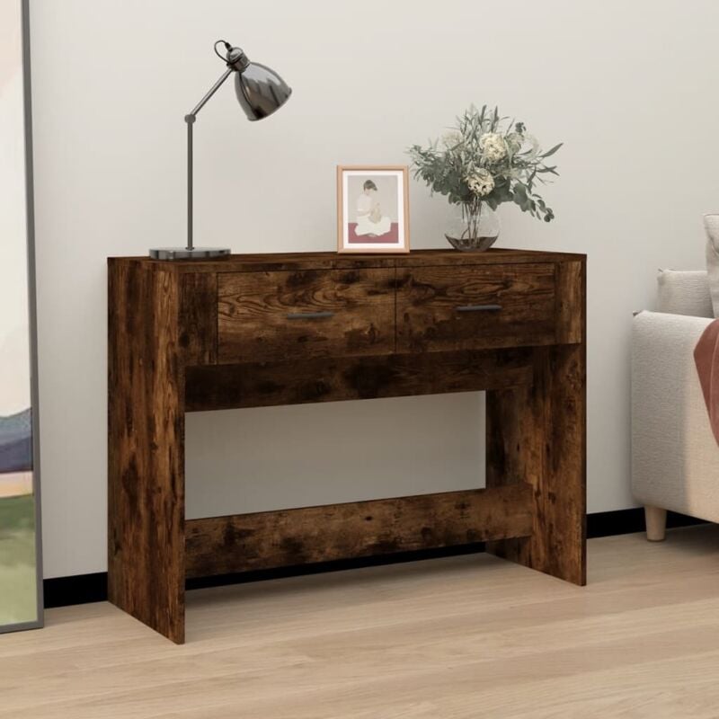 foto del prodotto vidaxl tavolo consolle rovere fumo 100x39x75 cm legno multistrato