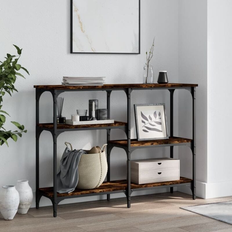 foto del prodotto vidaxl tavolo consolle rovere fumo 102x29x75 cm in legno multistrato