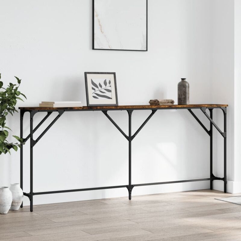 foto del prodotto vidaxl tavolo consolle rovere fumo 180x23x75 cm in legno multistrato
