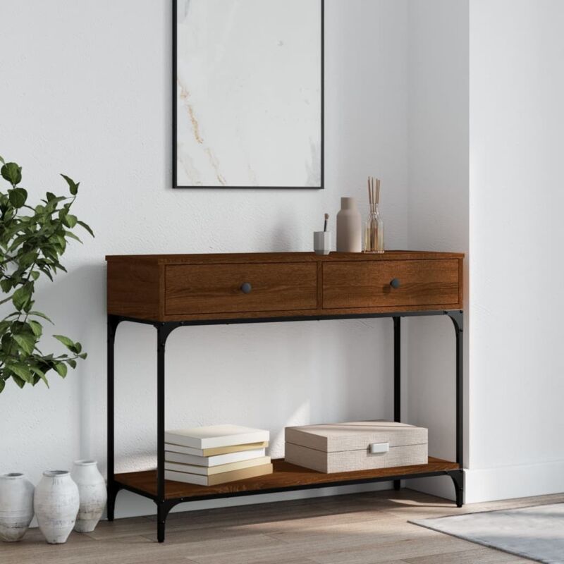 foto del prodotto vidaxl tavolo consolle rovere marrone 100x34,5x75 cm legno multistrato