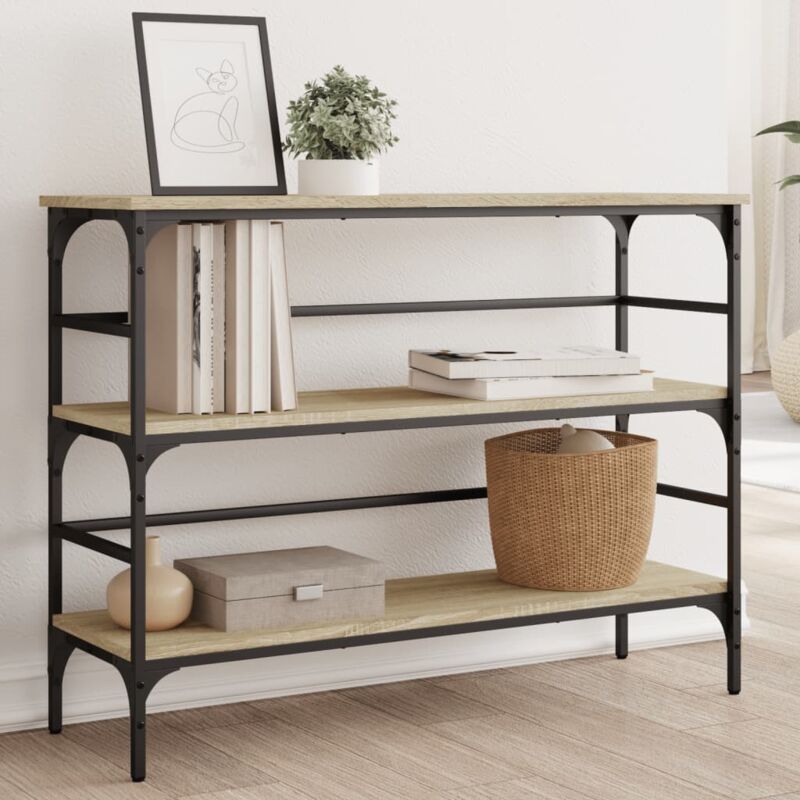 foto del prodotto vidaxl tavolo consolle rovere sonoma 100x32x75 cm in legno multistrato