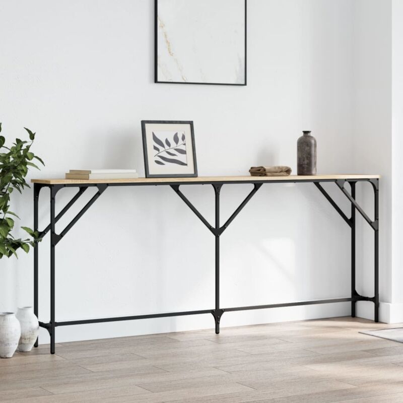 foto del prodotto vidaxl tavolo consolle rovere sonoma 180x23x75 cm in legno multistrato