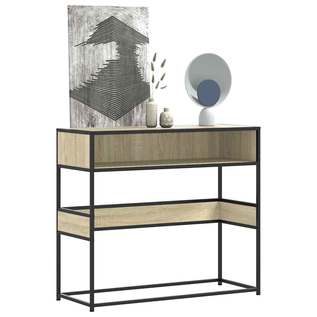 foto del prodotto vidaxl tavolo consolle rovere sonoma 90x35x80 cm in legno multistrato