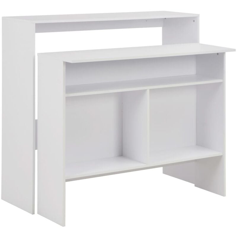 foto del prodotto vidaxl tavolo da bar a 2 livelli bianco 130x40x120