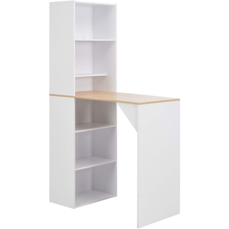 foto del prodotto vidaxl tavolo da bar con mobiletto bianco 115x59x200 cm