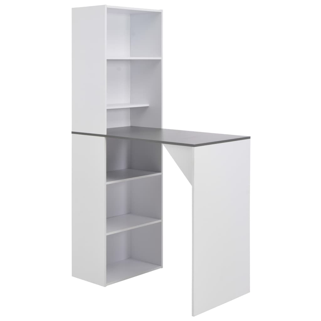 foto del prodotto vidaxl tavolo da bar con mobiletto bianco 115x59x200 cm