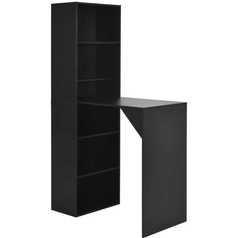 foto del prodotto vidaxl tavolo da bar con mobiletto nero 115x59x200 cm