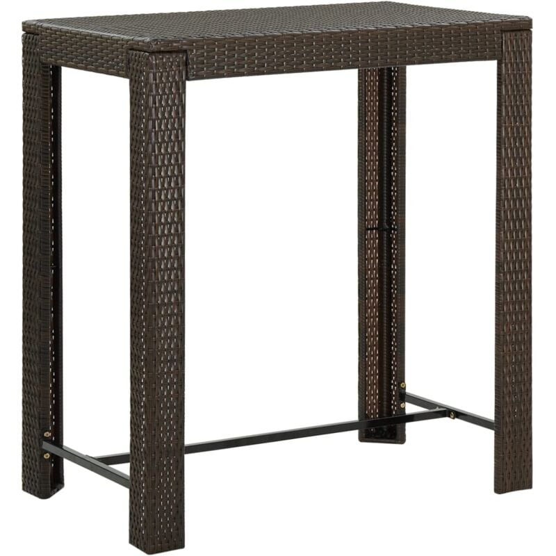 foto del prodotto vidaxl tavolo da bar da giardino marrone 100x60,5x110,5 cm polyrattan