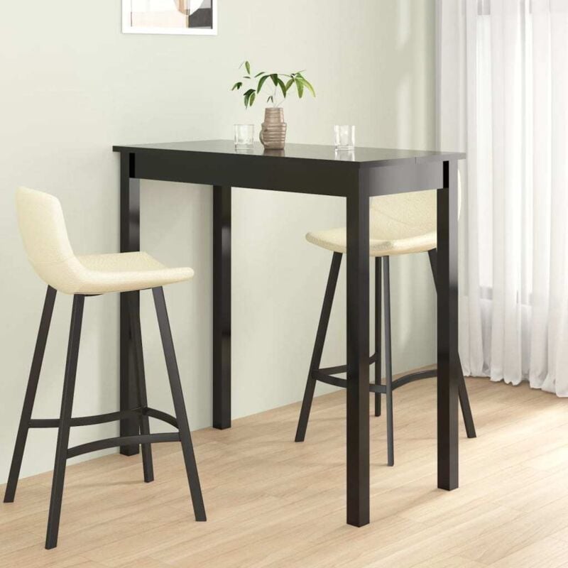 foto del prodotto vidaxl tavolo da bar in mdf nero 115x55x107 cm