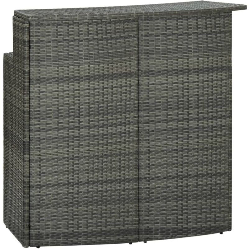 foto del prodotto vidaxl tavolo da bar per esterni grigio 120x55x110 cm in polyrattan
