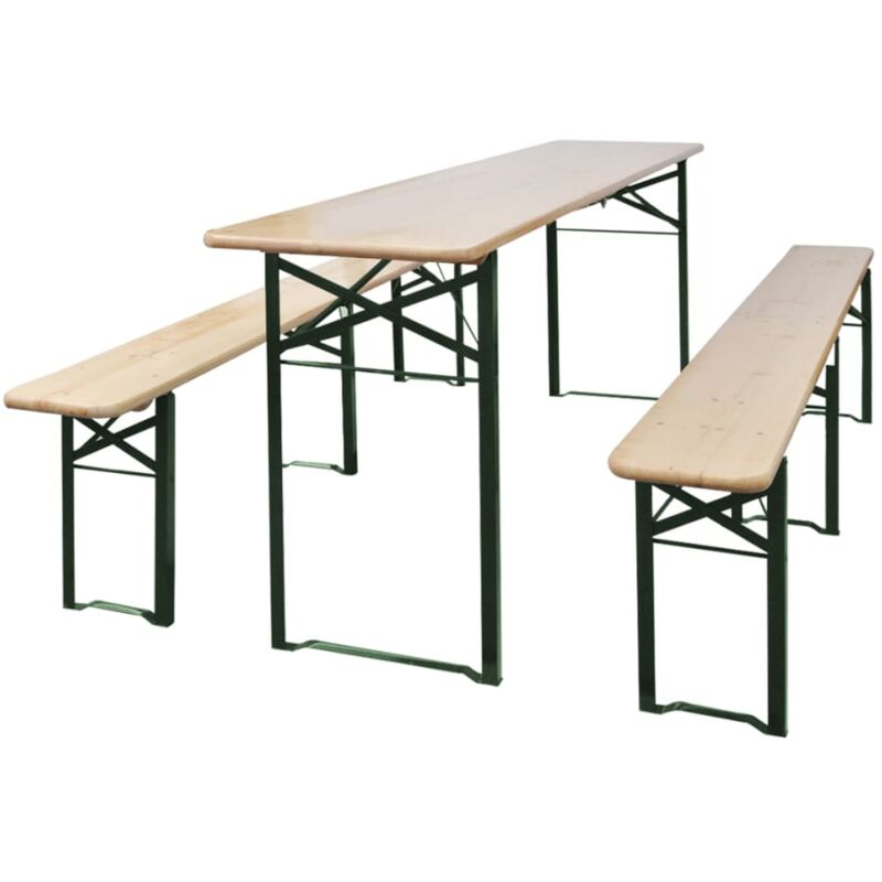 foto del prodotto vidaxl tavolo da birreria pieghevole 2 panche 220 cm legno di abete