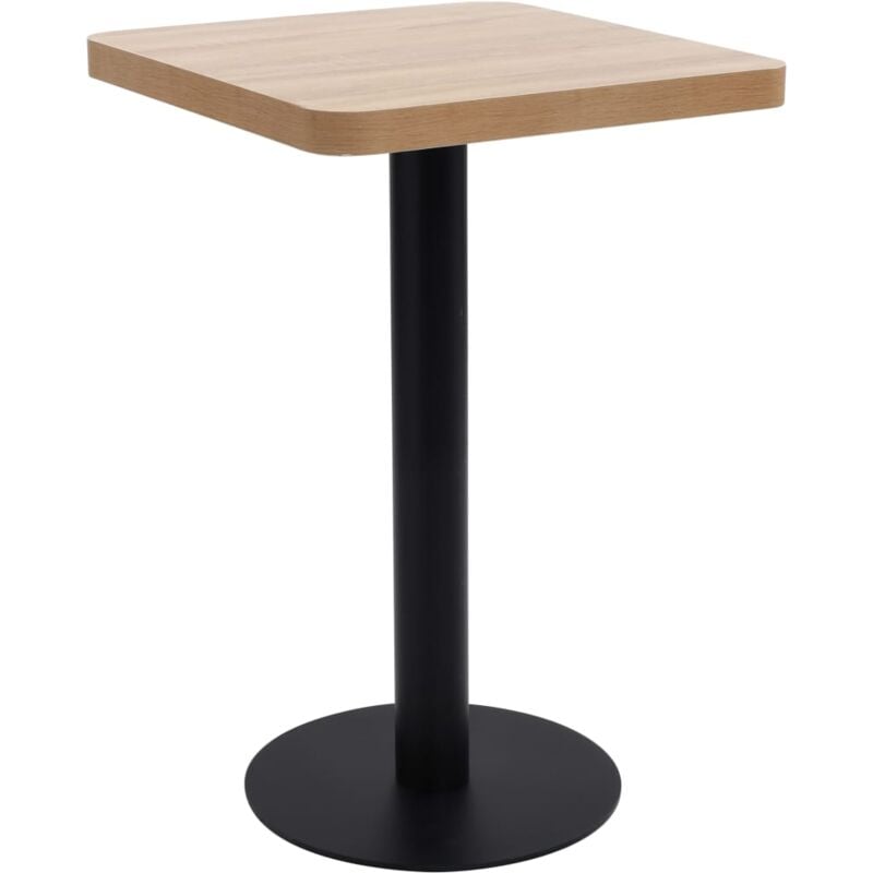 foto del prodotto vidaxl tavolo da bistrot marrone chiaro e nero in mdf quadrato varie dimensioni dimensioni 50x50 cm