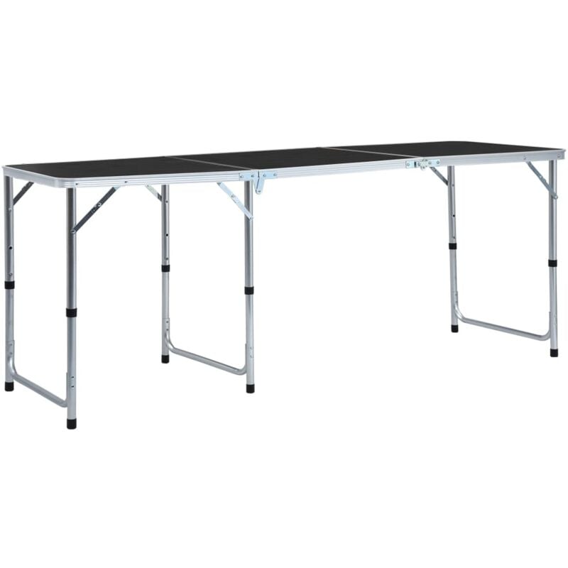 foto del prodotto vidaxl tavolo da campeggio pieghevole in alluminio grigio 180x60 cm