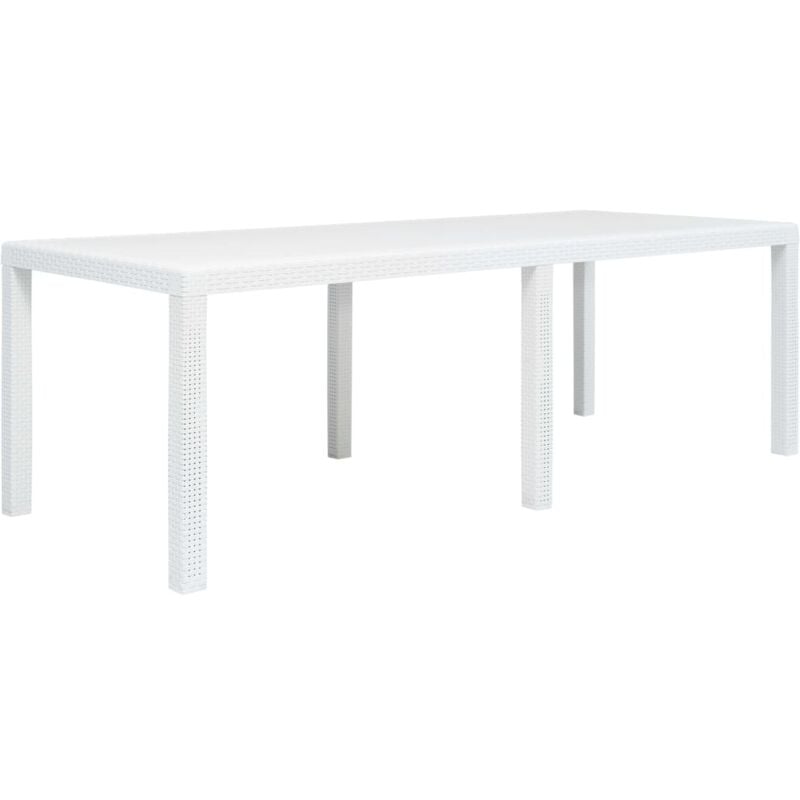 immagine 0 del prodotto vidaxl tavolo da giardino 220x90x72 cm in resistente plastica stile rattan vari colori colore bianco
