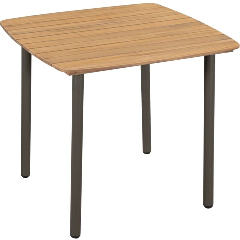 foto del prodotto vidaxl tavolo da giardino 80x80x72cm in massello di acacia e acciaio