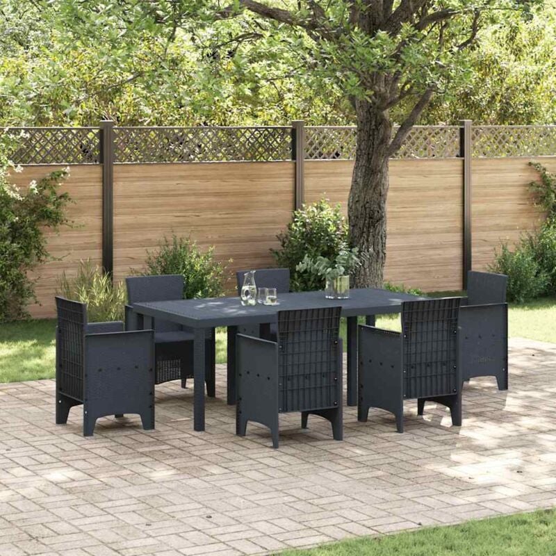 foto del prodotto vidaxl tavolo da giardino antracite 200 x 100 x 73 cm polyrattan
