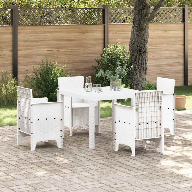 foto del prodotto vidaxl tavolo da giardino bianco 100 x 100 x 73 cm polyrattan