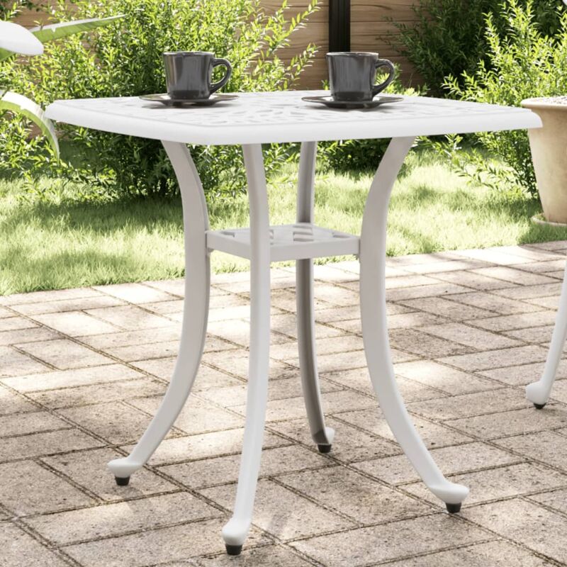 foto del prodotto vidaxl tavolo da giardino bianco 53x53x53 cm in alluminio pressofuso