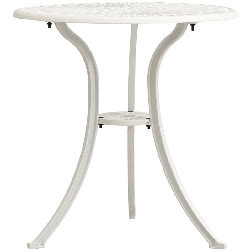 foto del prodotto vidaxl tavolo da giardino bianco 62x62x65 cm in alluminio pressofuso