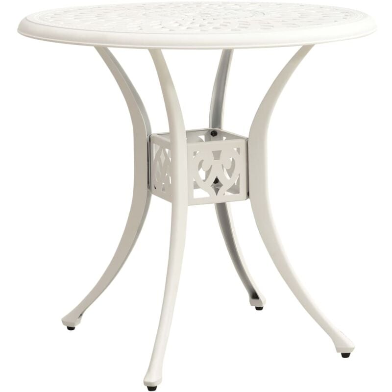 foto del prodotto vidaxl - tavolo da giardino bianco 78x78x72 cm in alluminio pressofuso