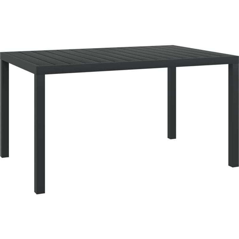 foto del prodotto vidaxl tavolo da giardino dal design robusto in alluminio e wpc nero vari colori dimensioni 150 x 90 x 74 cm