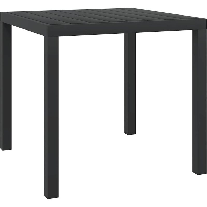 foto del prodotto vidaxl tavolo da giardino dal design robusto in alluminio e wpc nero vari colori dimensioni 80 x 80 x 74 cm