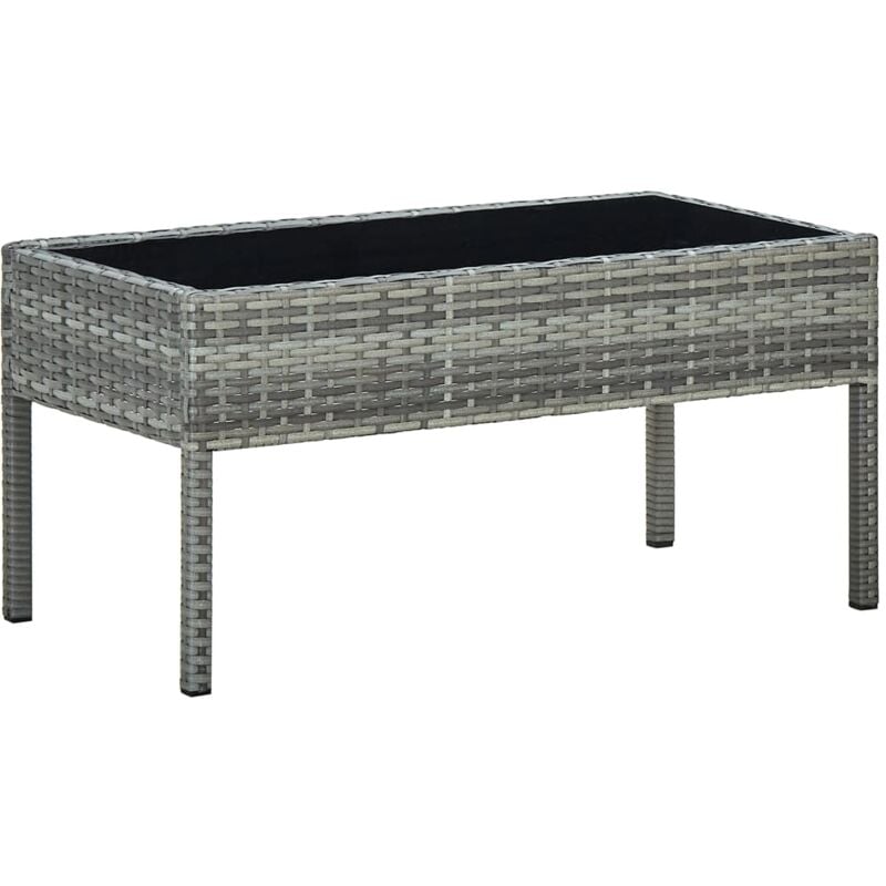 foto del prodotto vidaxl tavolo da giardino grigio 75x40x37 cm in polyrattan