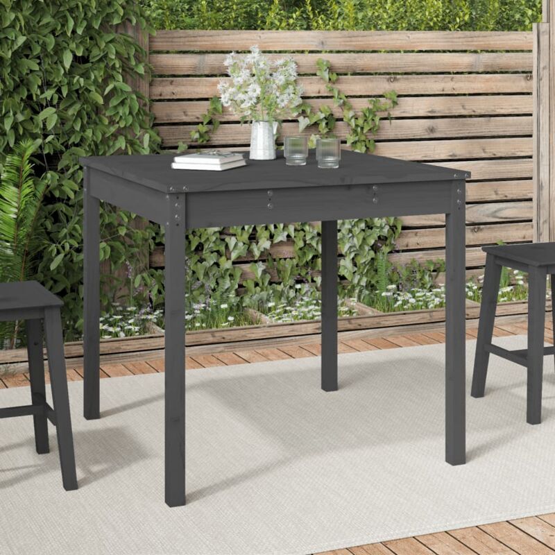 foto del prodotto vidaxl tavolo da giardino grigio 82,5x82,5x76 cm legno massello pino