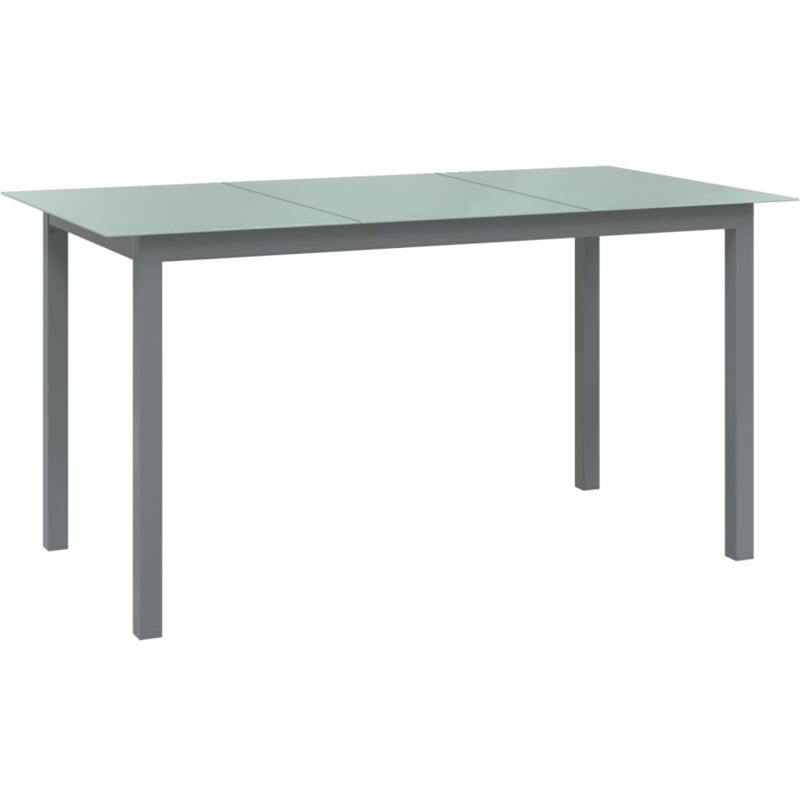 foto del prodotto vidaxl tavolo da giardino grigio chiaro 150x90x74cm alluminio e vetro
