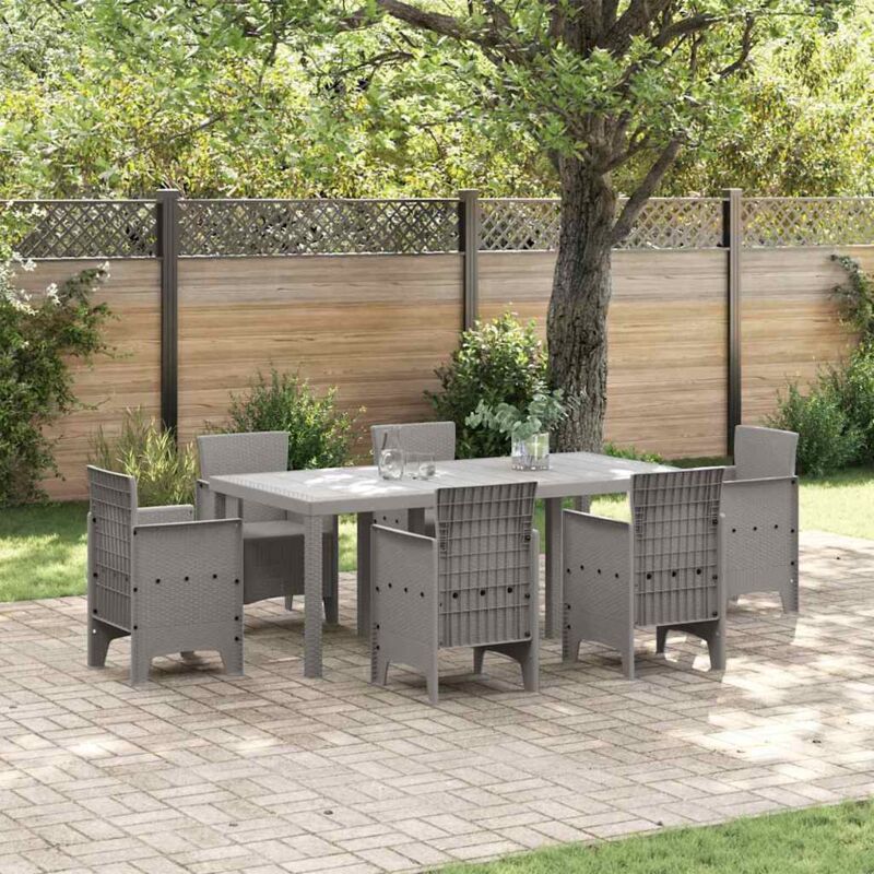 foto del prodotto vidaxl tavolo da giardino grigio chiaro 200x100x73 cm in polyrattan